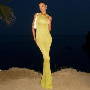 ASTA Resort Natalia Dress Chartreuse Sequin